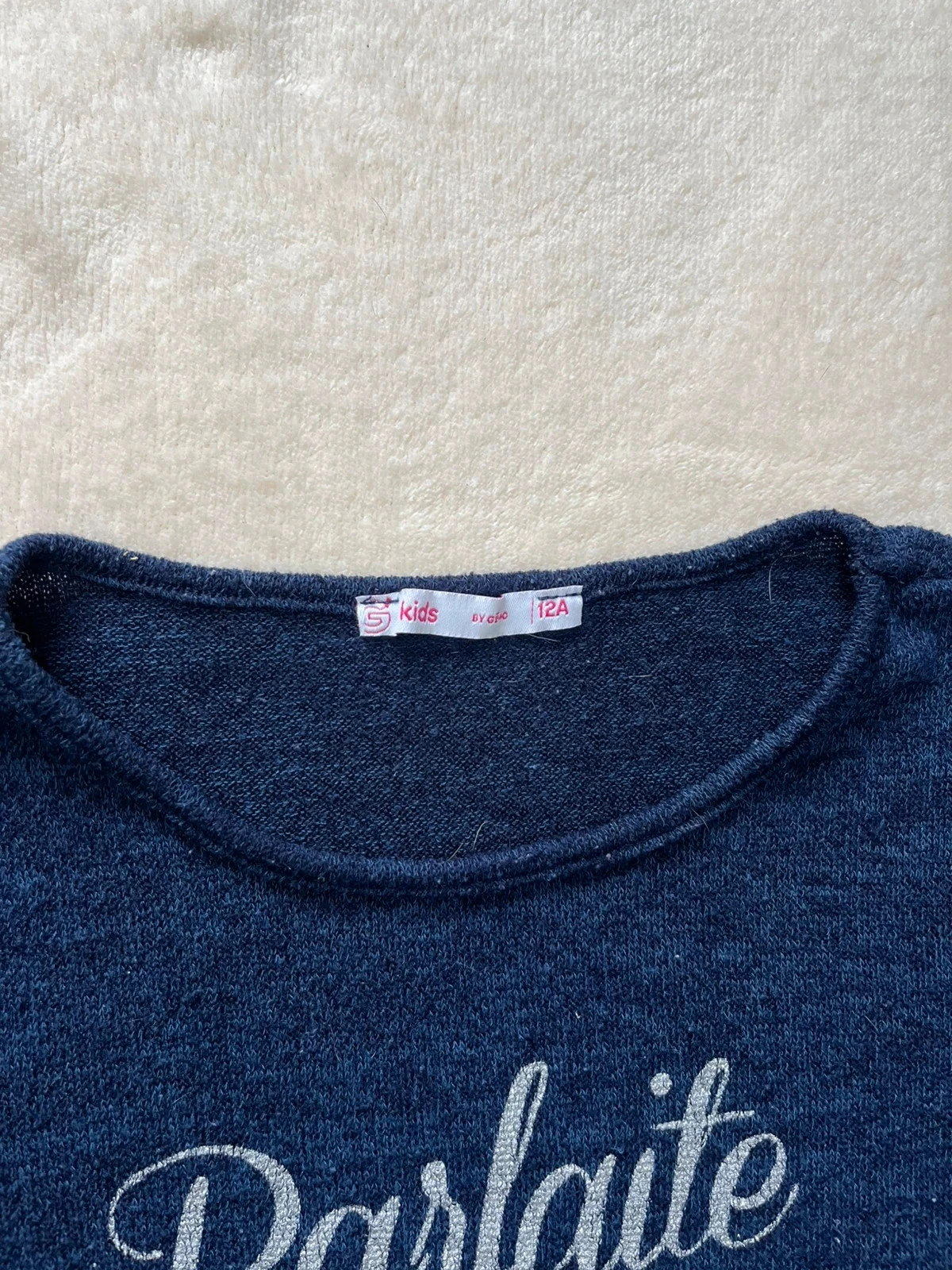 vestido de malha para menina azul com mensagem estilosa 12 anos 💙 – photo 2